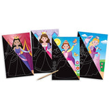 Melissa & Doug Princess: Scratch Art Color-Reveal Light Catcher Pack + Free Scratch Art Mini-Pad Bundle [59589]