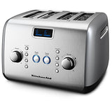 KitchenAid KMT423CU 4-Slice Toaster with One-Touch Lift/Lower and Digital Display - Contour Silver