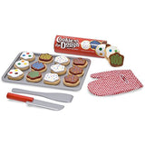 Melissa & Doug Slice and Bake Wooden Cookie Play Food Set Wooden Scoop and Serve Ice Cream Counter (28 pcs) - Play Food and Accessories