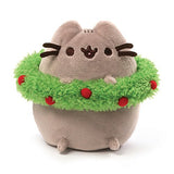 GUND Pusheen with Wreath Holiday Stuffed Animal Cat Plush, 4.5"