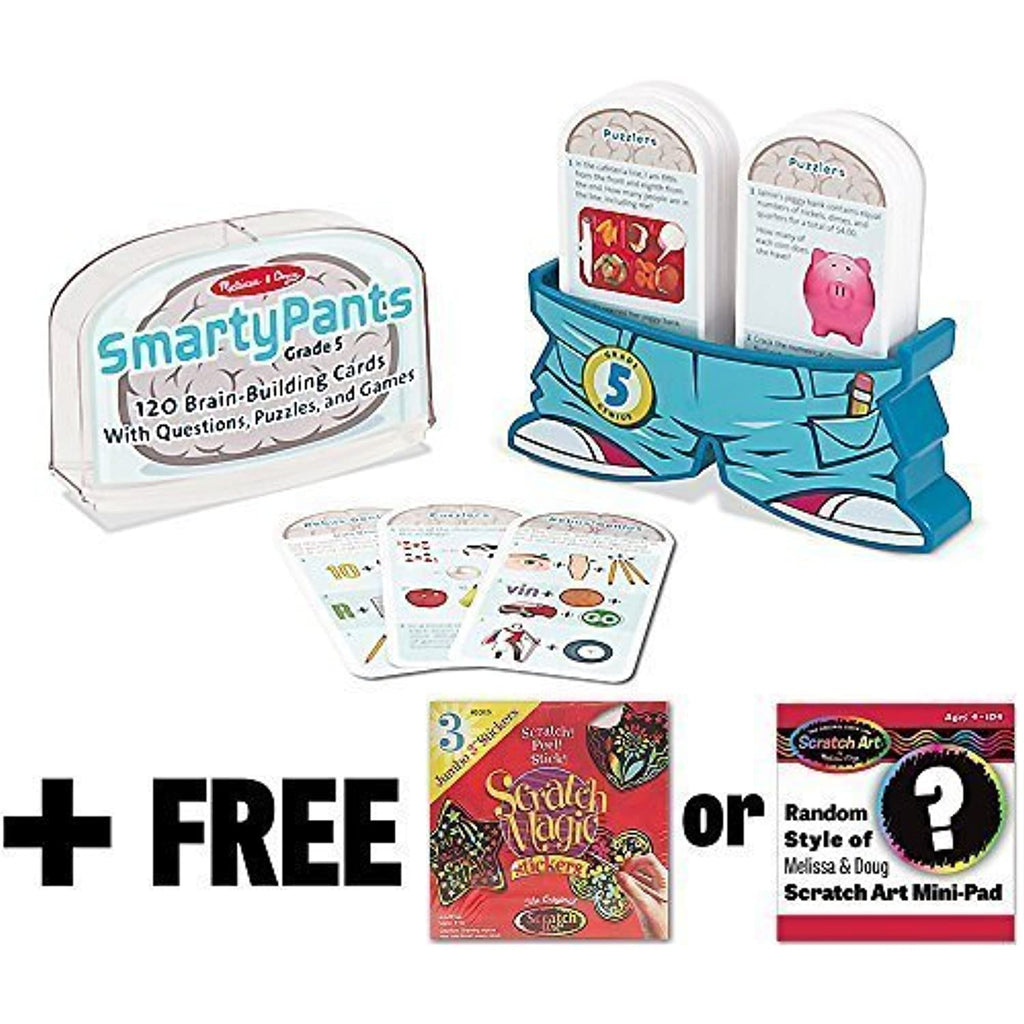 5th Grade Smarty Pants Card Game Set + FREE Melissa & Doug Scratch Art Mini-Pad Bundle [50760]