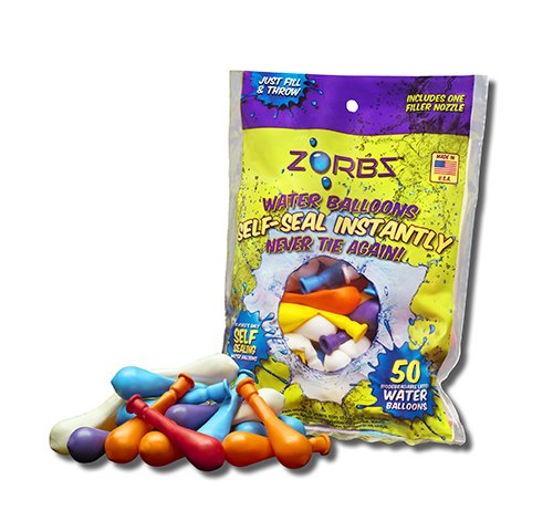 Zorbz Seal-Sealing Water Balloons with Filler Nozzle (50 Count)