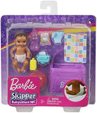 Barbie Skipper Babysitters Inc. Feeding and Changing Playset with Color-Change Baby Doll, Open-And-Close Diaper Bag and 7 Accessories