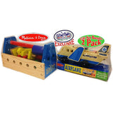 Melissa & Doug Wooden Take-Along Tool Kit (24pcs) & Classic Wooden Airplane Exclusive "Matty's Toy Stop" Deluxe Gift Set Bundle - 2 Pack