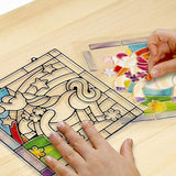 Melissa & Doug Stained Glass Made Easy Activity Kits Set: Owl and Unicorn - 180+ Stickers