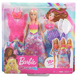 Barbie Dreamtopia Dress Up Doll Gift Set, 12.5-Inch, Blonde with Princess, Fairy and Mermaid Costumes, Gift for 3 to 7 Year Olds, Multicolor