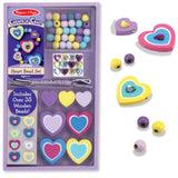 Melissa & Doug Heart Bead Accessory Create-A-Craft Set & 1 Scratch Art Mini-Pad Bundle (04177)