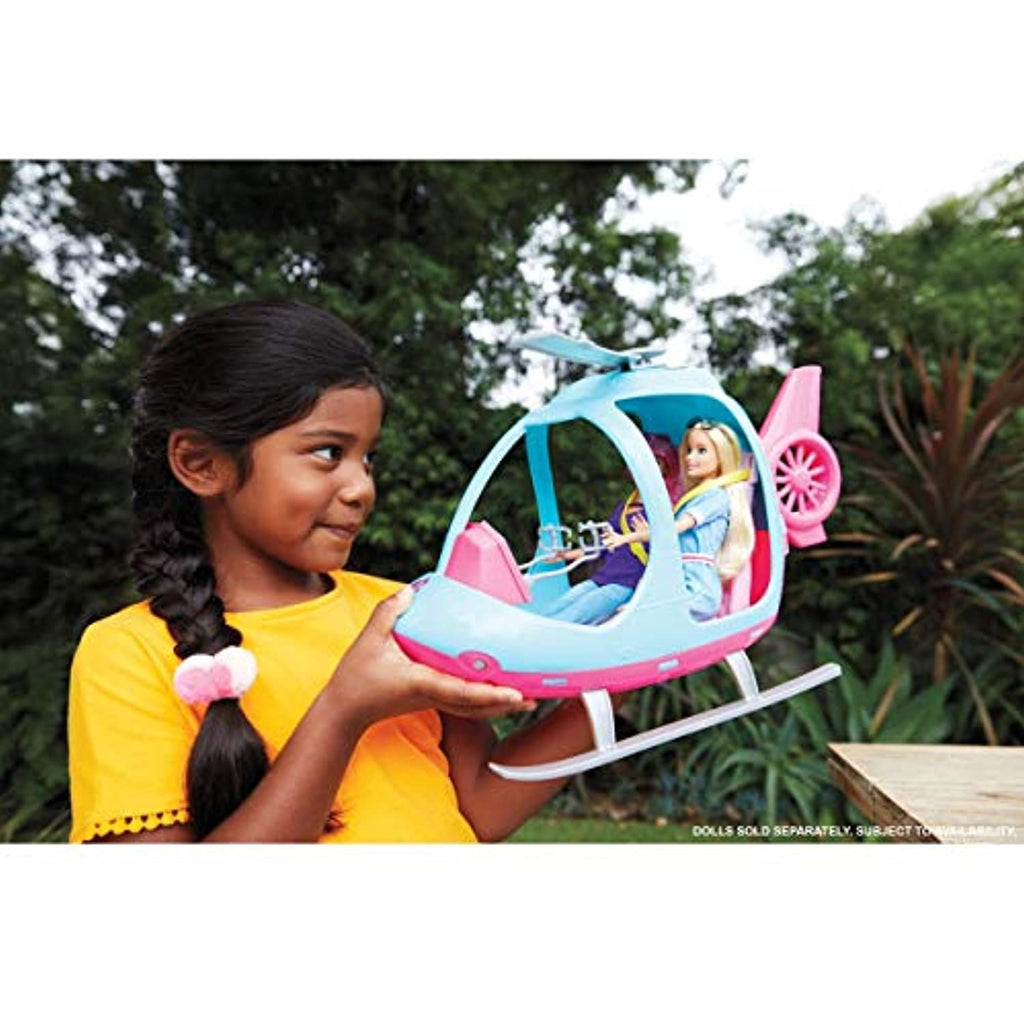 Barbie Helicopter, Pink and Blue with Spinning Rotor