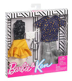 Barbie Fashion Pack with 1 Outfit of Star Top & Yellow Ruffled Skirt & 1 Accessory Doll & Star Shirt, Pants & Accessory for Ken Doll, Gift for 3 to 8 Year Olds