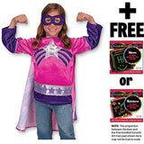 Superheroine: Role Play Costume + Melissa & Doug Scratch Art Mini-Pad Bundle [47845]
