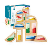 Guidecraft Rainbow Blocks - Sand, Kids Learning & Educational Toys, Stacking Blocks