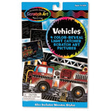 Melissa & Doug Vehicles: Scratch Art Color-Reveal Light Catcher Pack & 1 Scratch Art Mini-Pad Bundle (05898)
