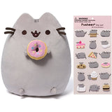 Gund Pusheen Donut Snackable 9.5" Stuffed Toy Plush with Puffy Pusheen Sticker