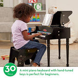 Melissa & Doug Learn-To-Play Classic Grand Piano With 30 Keys, Color-Coded Songbook, and Non-Tip Bench