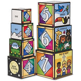 Melissa & Doug Days of Creation Stacking and Nesting Blocks Set + Free Scratch Art Mini-Pad Bundle [27779]
