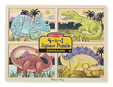 Melissa & Doug Dinosaurs 4-in-1 Wooden Jigsaw Puzzles With Storage Tray (16 pcs)