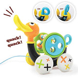 Push Pull Along Toy for Baby, Duck Whistles As Toddlers Pull It With Bead Coaster Developmental Toys For Ages 1-3 Years