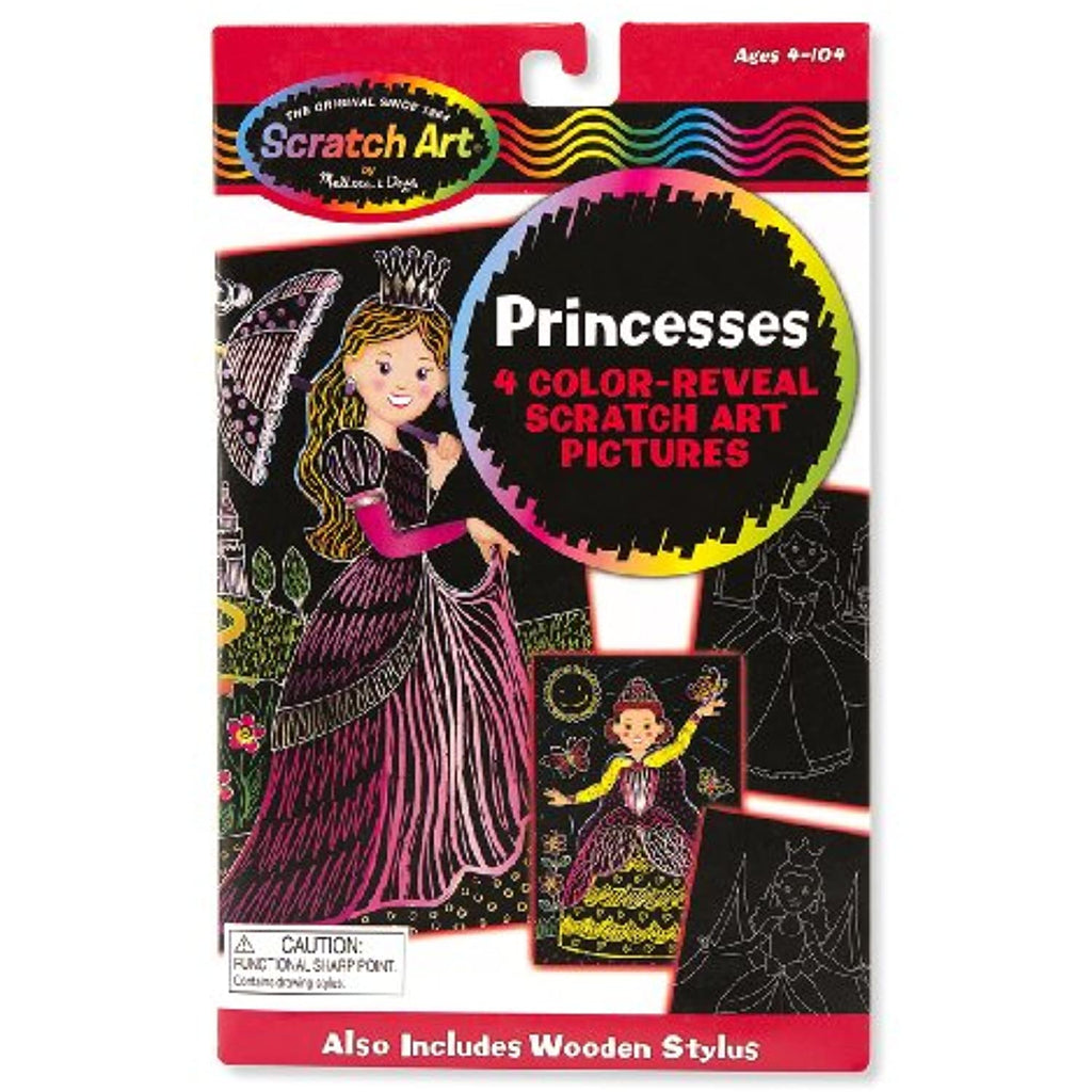 Melissa & Doug Princess: Scratch Art Color-Reveal Light Catcher Pack + Free Scratch Art Mini-Pad Bundle [59589]