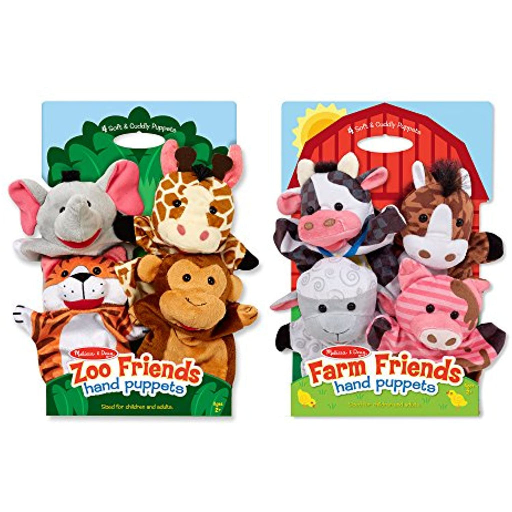 Melissa & Doug Hand Puppet Bundle - Farm & Zoo Friends