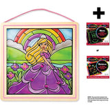 Melissa & Doug Princess: Stained Glass Made Easy Series & 1 Scratch Art Mini-Pad Bundle (09435)