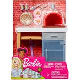 Barbie Outdoor Furniture Set with Brick Pizza Oven, Plus Food and Serving Pieces