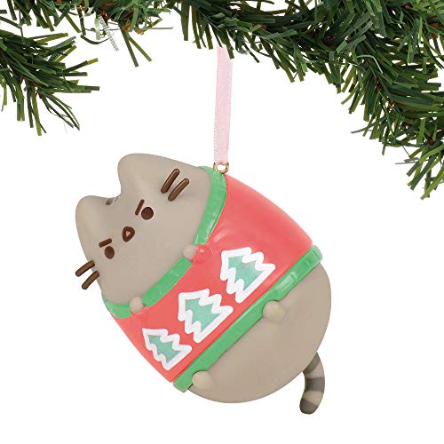 Department 56 Pusheen Ugly Sweater Hanging Ornament, 3 Inches, Multicolor