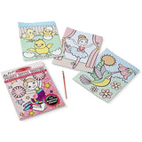 Melissa & Doug My First Paint with Water Beginning Art Pad with Brush 2 Pack - Animals; Cheerleaders, Flowers, Fairies & More