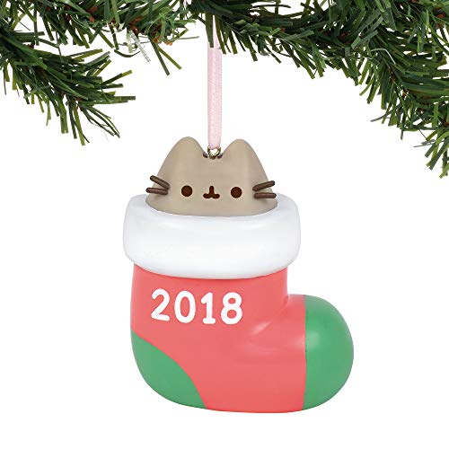Department 56 Pusheen Stocking Surprise 2018 Dated Hanging Ornament, 3.5 Inches, Multicolor