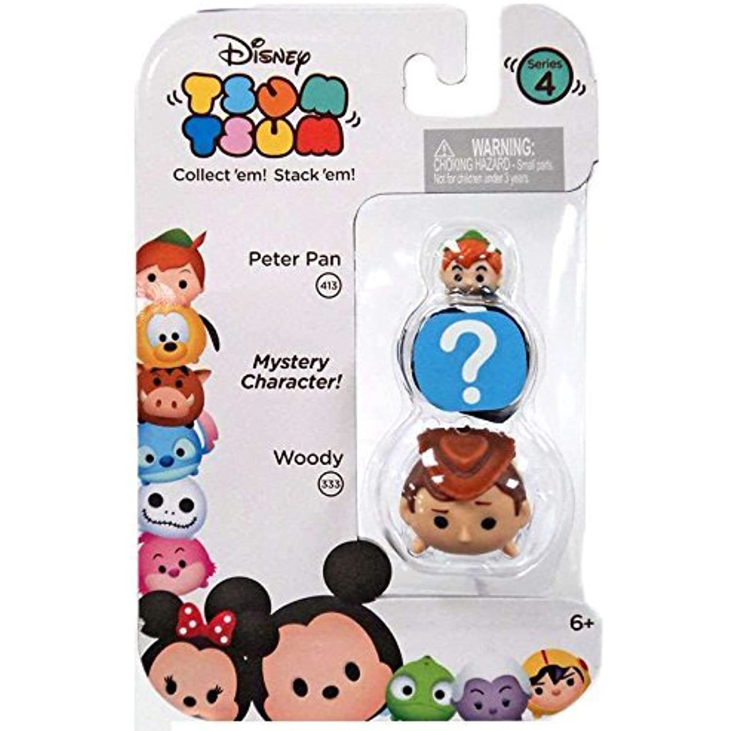 Disney Tsum Tsum Series 4 Peter Pan & Woody 1" Minifigure 3-Pack