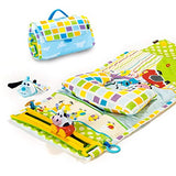 Baby Tummy Time Mat by Yookidoo. Newborn Musical Playmat & Outdoor Gym. Pillow, Teething Toys and Portable Fold-Up Case. 0- 12 months.