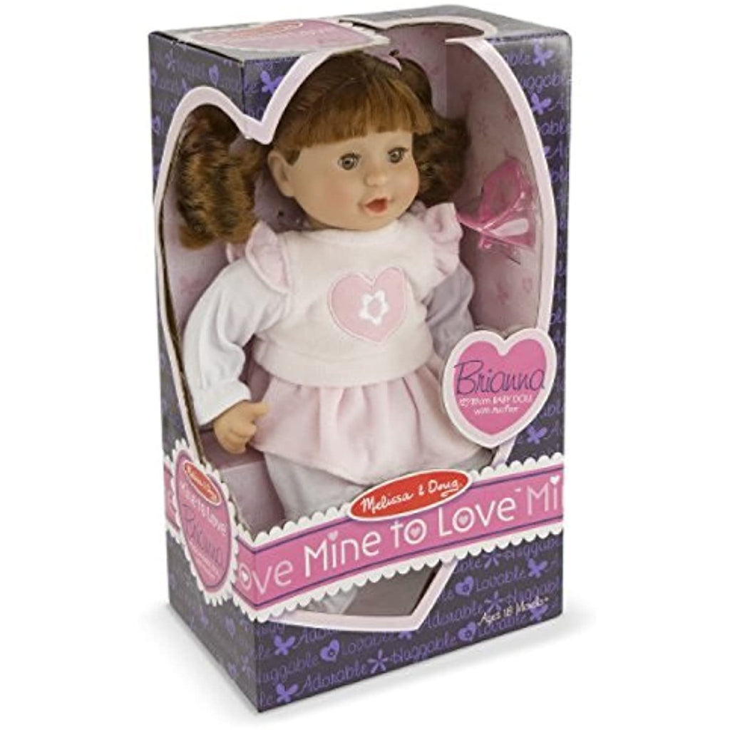 Melissa & Doug Bundle Includes 2 Items Mine to Love Brianna 12-Inch Soft Body Baby Doll with Hair and Outfit Mine to Love Baby Doll Bathtub and Accessories Set (6 pcs)