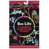 Melissa & Doug Sea Life: Assorted Scratch Art Boards & 1 Scratch Art Mini-Pad Bundle (05918)