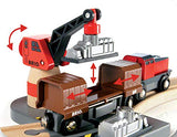 BRIO World - 33061 Cargo Harbor Set | 16 Piece Toy Train with Accessories and Wooden Tracks for Kids Ages 3 and Up