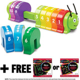 Melissa & Doug Counting Caterpillar Toy & 1 Scratch Art Mini-Pad Bundle (09274)