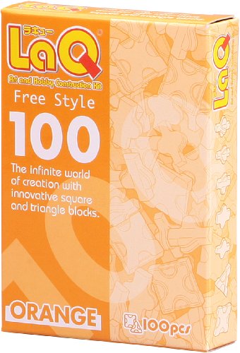 Laq Puzzle Bits Set Free Style 100 Orange Pieces! -Affordable Gift for your Little One! Item #DLAQ-000491