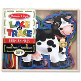 Melissa & Doug Farm Animals: Lace and Trace Box Set & 1 Scratch Art Mini-Pad Bundle (03781)