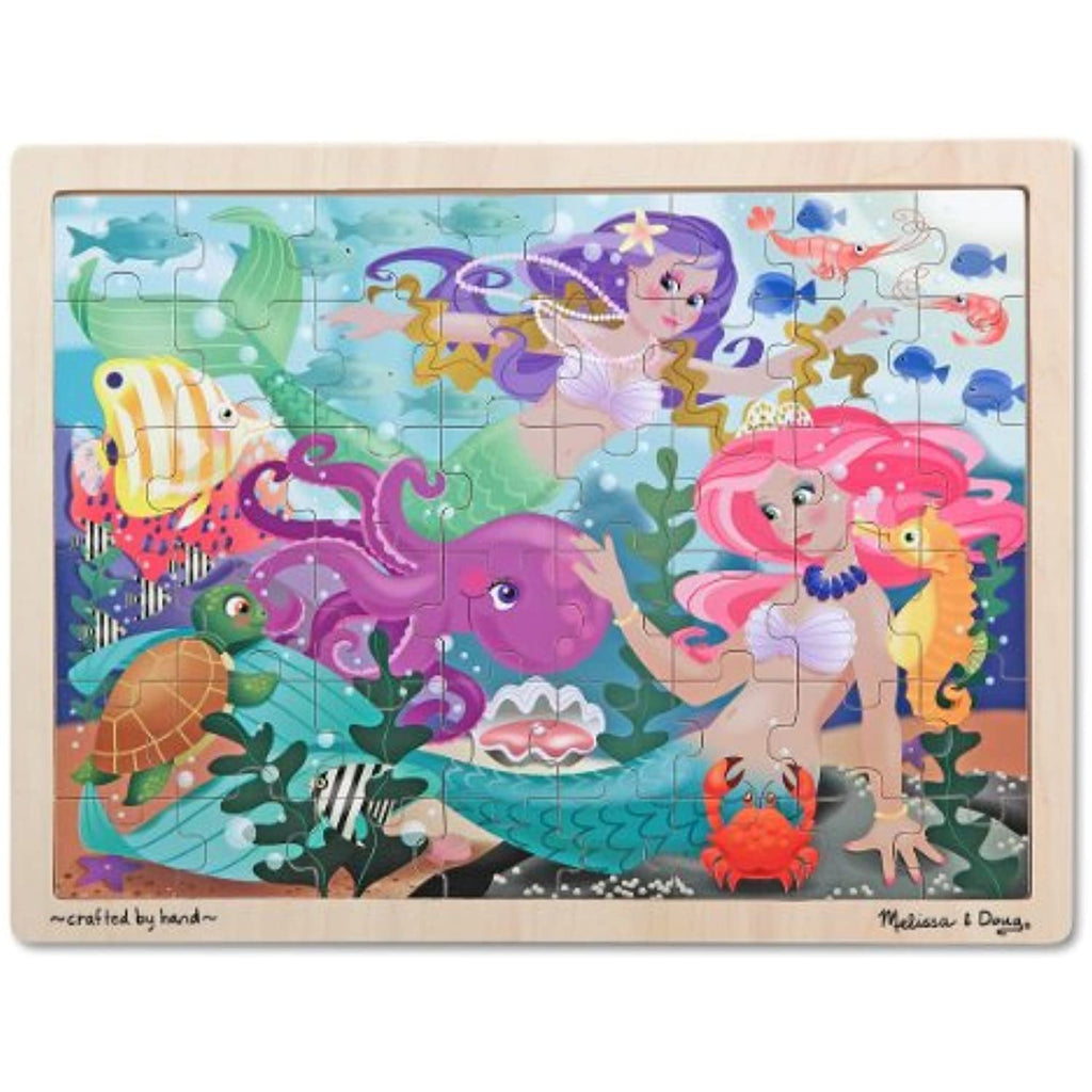 Melissa & Doug 'Mermaid Fantasea' 48-Piece Wooden Jigsaw Puzzle + Free Scratch Art Mini-Pad Bundle [29117]