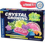 Thames & Kosmos Crystal Growing: Glow-in-The-Dark Science Kit | 12 Experiments, Ages 10+ | Learn About Crystallization | Grow Crystals & Crystal Geodes The Glow in The Dark | 32-Page Manual