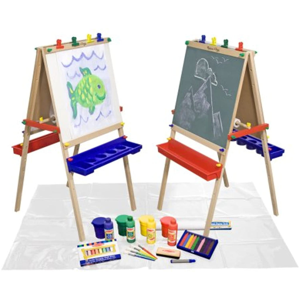 Melissa & Doug Deluxe Standing Easel & Companion Supply Set Bundle
