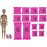 Barbie Color Reveal Doll Set with 25 Surprises Including 2 Pets & Day-to-Night Transformation: 15 Mystery Bags Contain Doll Clothes & Accessories for 2 Looks; Water Reveals Look of Metallic Doll