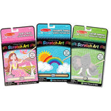 Melissa & Doug On the Go Scratch Art Activity Books Set - Fairy Tales, Favorite Things, Safari Animals
