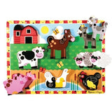 Melissa & Doug Farm Themed Chunky Puzzle + Free Scratch Art Mini-Pad Bundle [37235]