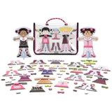 Melissa & Doug Tops & Tights - Magnetic Dress Up Wooden Doll & Stand & 1 Scratch Art Mini-Pad Bundle (04943)