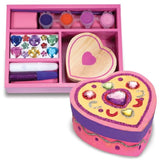 Melissa & Doug Wooden Heart Chest Decorate-Your-Own Kit + Free Scratch Art Mini-Pad Bundle [30946]