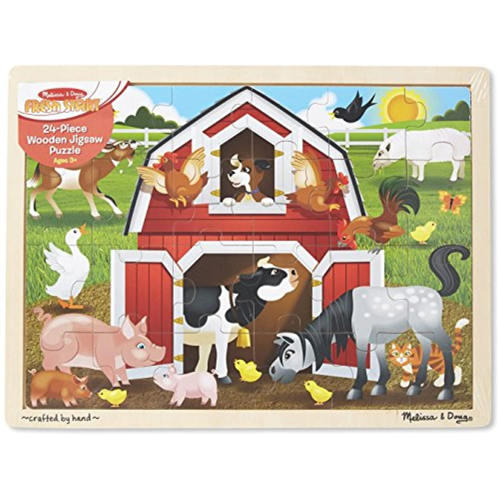 Melissa & Doug Barnyard: 24-Piece Jigsaw Puzzle + Free Scratch Art Mini-Pad Bundle [90612]
