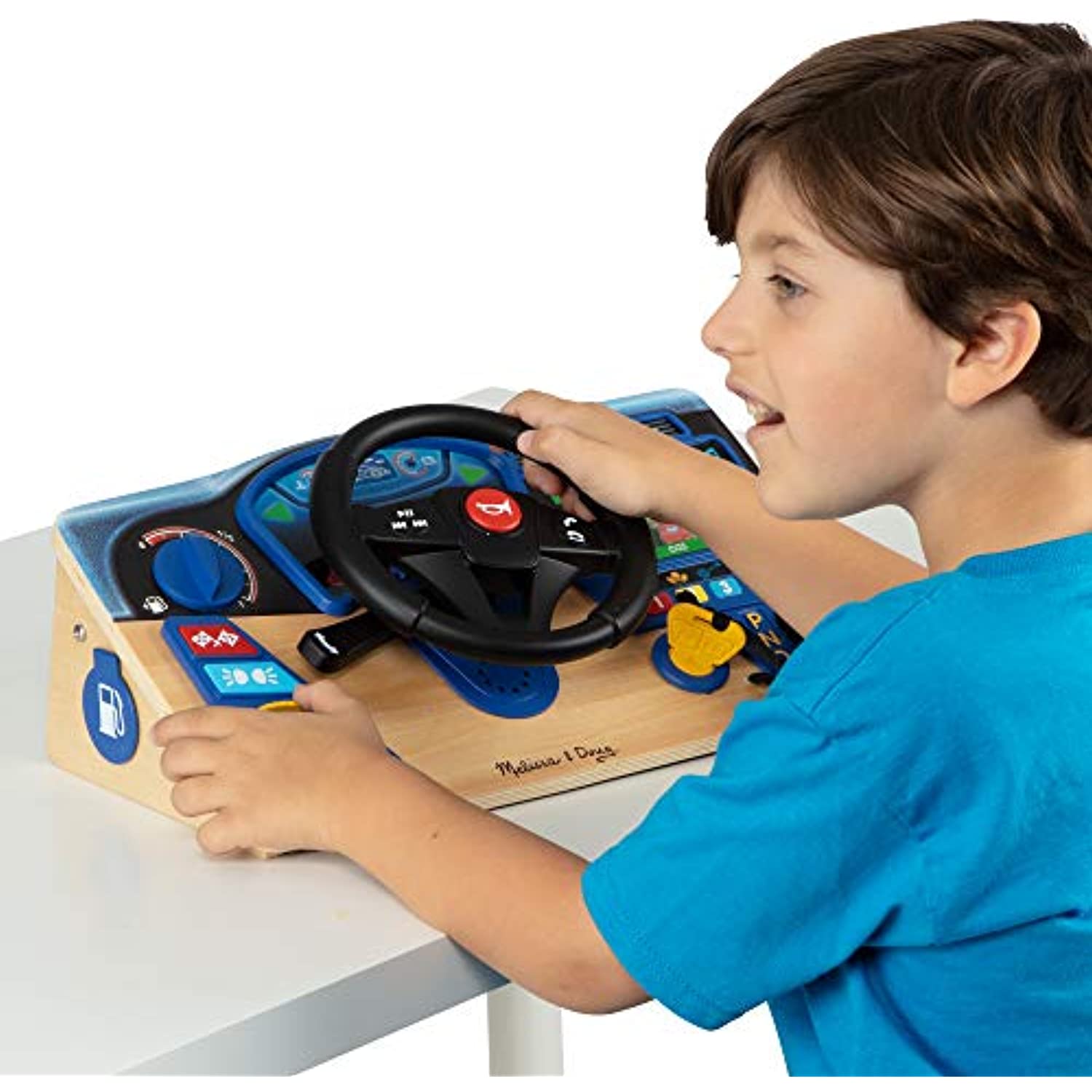 Melissa & Doug Vroom & Zoom Interactive Wooden Dashboard Pretend Play Driving Toy