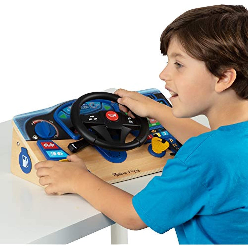 Melissa & Doug Vroom & Zoom Interactive Wooden Dashboard Pretend Play Driving Toy