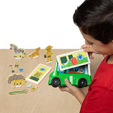 Melissa & Doug Magnetivity Magnetic Tiles Building Playset – Safari Rescue Truck Vehicle (6 Panels, 28 Accessory Magnets, STEM Toy)