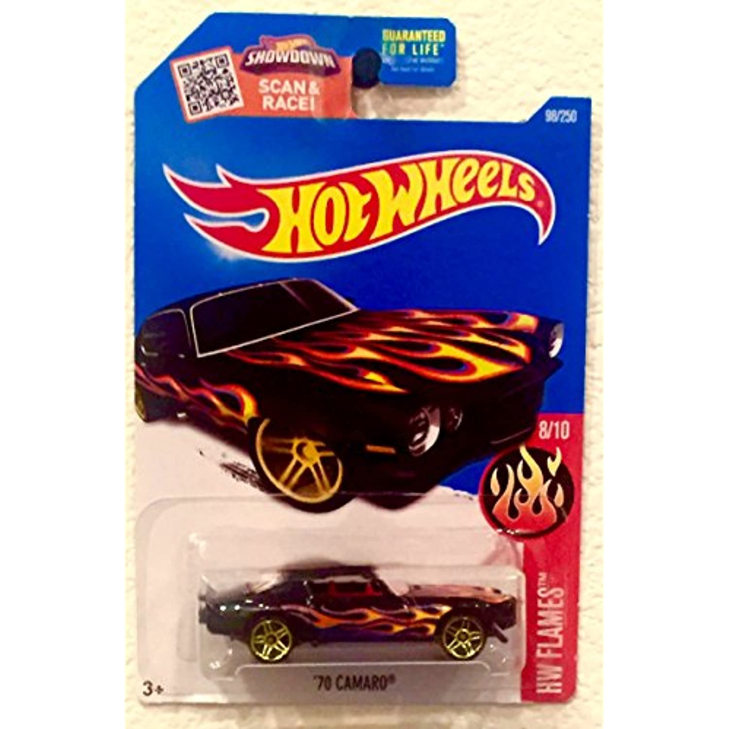 70 Camaro Hot Wheels 2016 HW Flames Series #8/10 1:64 Scale