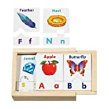 Melissa & Doug Learn the Alphabet Puzzle Cards With Wooden Storage Box (52pc)
